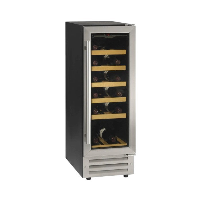Tefcold TFW80S Slim Wine Cooler – 18 Bottles, Stainless Steel Door, Adjustable Shelves, LED Lighting, Fan-Assisted Cooling