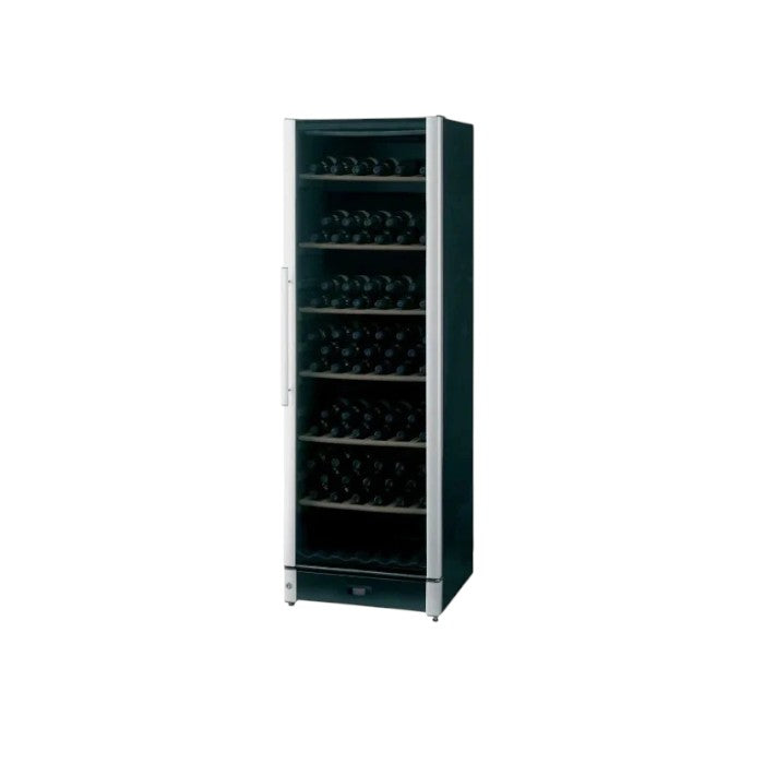 Vestfrost FZ365W-B Upright Dual Zone Wine Cabinet – 6 Shelves, 191 Bottles, Adjustable Wooden Shelves, Smoked Glass Door, Black