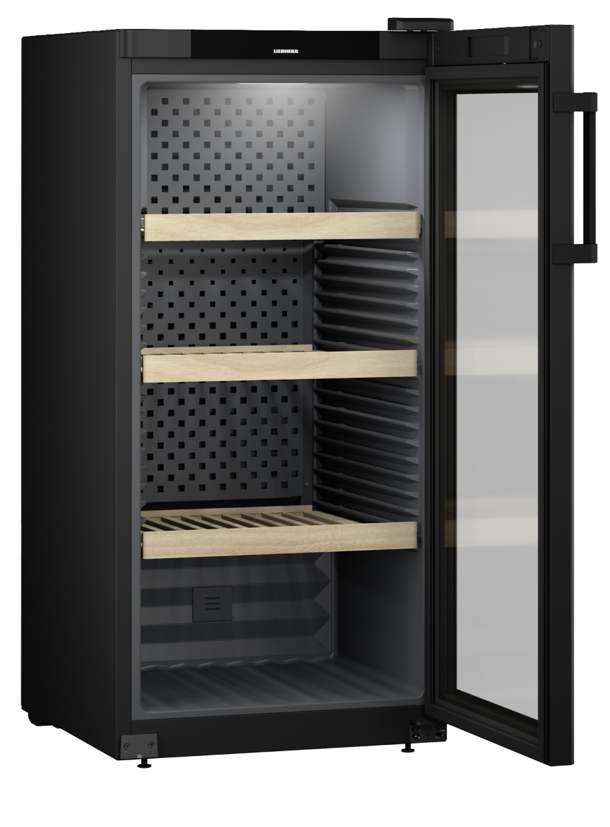 Liebherr WPbl 4201 Upright Wine Fridge – 141 Bottle Capacity, Black Finish
