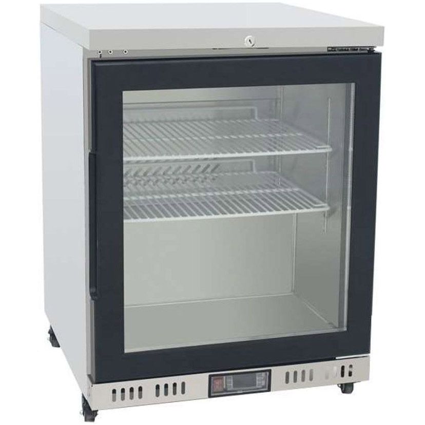 Atosa MBC24FG Glass Single Door Undercounter Freezer, 145L, Stainless Steel, Ventilated Cooling with Digital Display