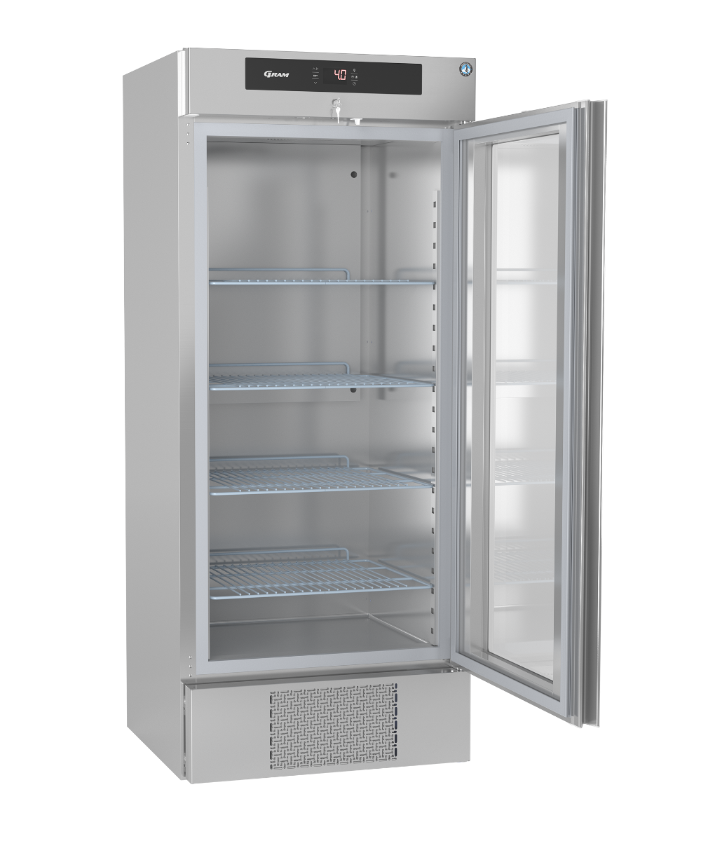 Hoshizaki KG BW80 DR U Glass Single Door Upright Display Refrigerator, 610L – Stainless Steel, Energy-Efficient Commercial Cooler