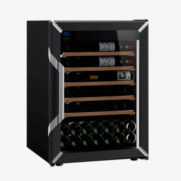 Goguette Small Single Zone Wine Fridge – 50+ Bottle French Wine Cooler with Digital Temperature Control, UV-Protected Glass Door & Adjustable Shelves