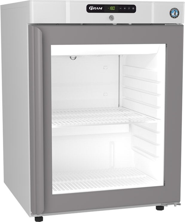 Hoshizaki FG220 L-DR G U Compact Glass Single Door Undercounter Display Freezer, 123L, White, Energy Efficient