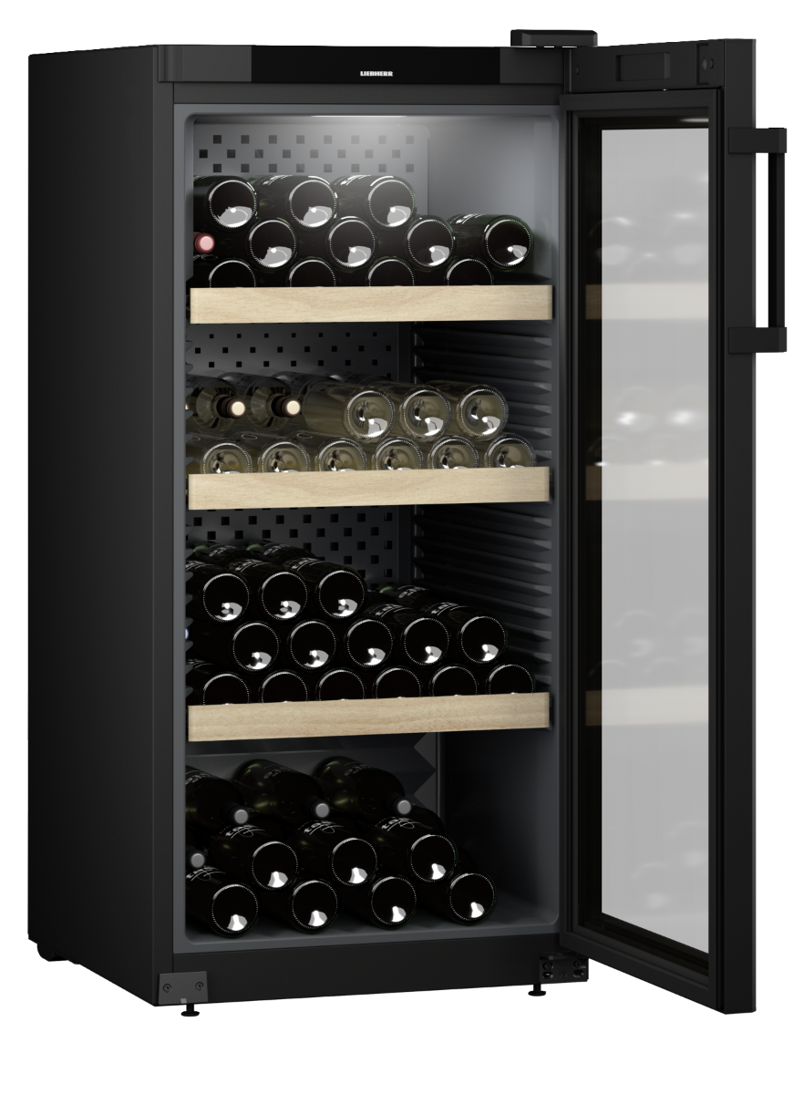 Liebherr WPbl 4201 Upright Wine Fridge – 141 Bottle Capacity, Black Finish