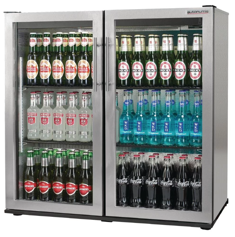 Autonumis RPC00012 Stainless Steel Double Door Bottle Cooler – 174 Bottles / 288 Cans