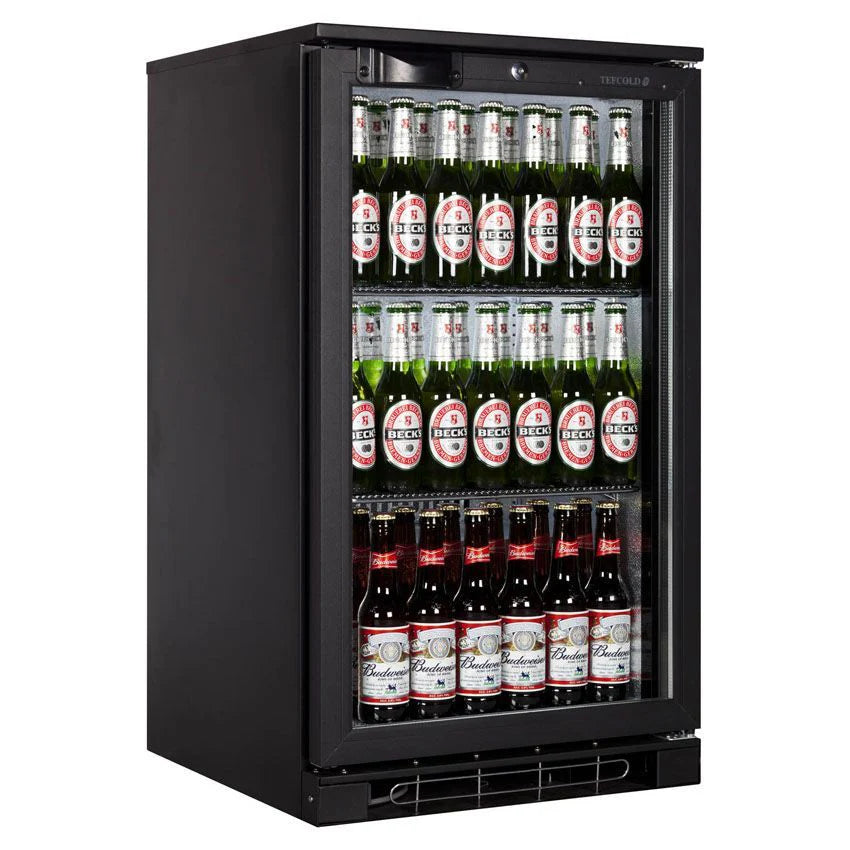 Tefcold BA05H Back Bar Bottle Cooler – 100L, LED Lighting, Adjustable Shelves, Black, Compact Under-Counter Fridge