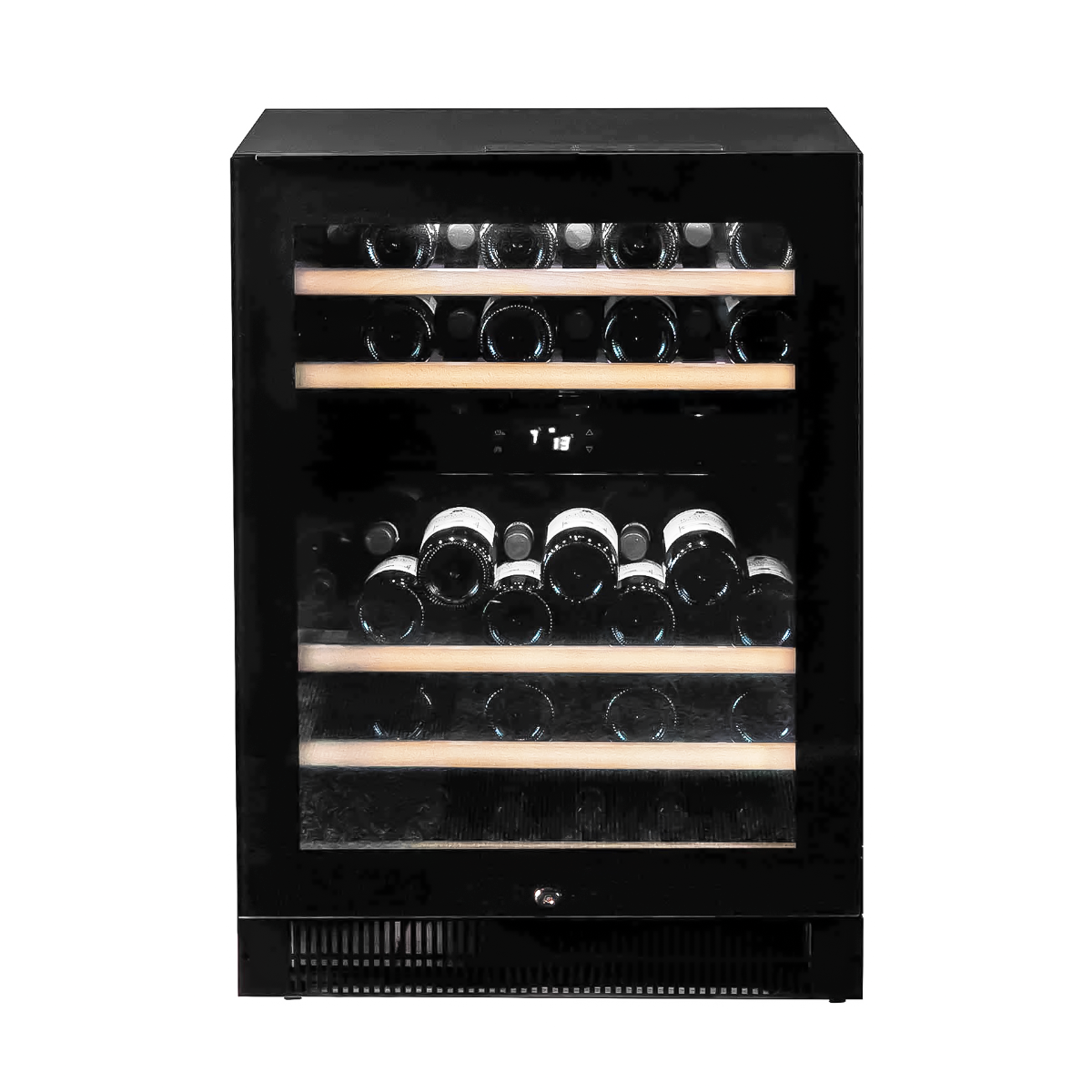 Vestfrost WFG47 Dual-Zone Compact Wine Cabinet – 44 x 750ml Bottles, Black Glass Door