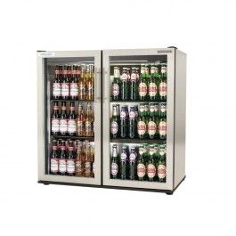 Autonumis RVC00009 EcoChill Stainless Steel Hinged Glass Double Door Bottle Cooler – 156 x 330ml Bottles
