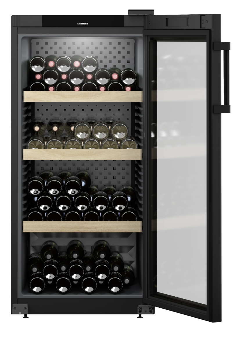 Liebherr WPbl 4201 Upright Wine Fridge – 141 Bottle Capacity, Black Finish