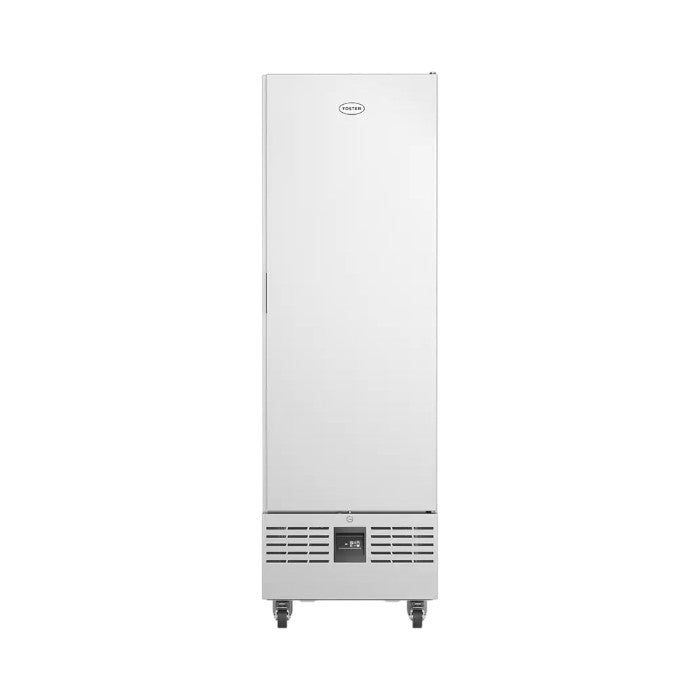 Foster FSL400M/11-312 Slimline Single Door Glass Door Refrigerated Upright Cabinet, 400 Litres, Stainless Steel, LED Display