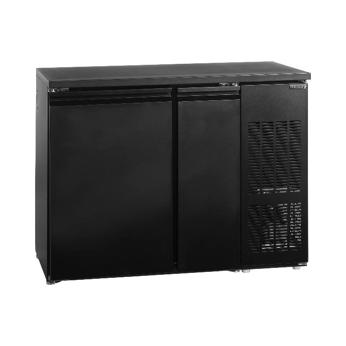 TEFCOLD CKC6 Double Door Keg Cooler – Black Stainless Steel Interior, Ventilated Cooling, 20L KEG Compatible