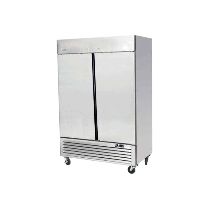 Ice-A-Cool ICE8960 Double Door Stainless Steel Upright Refrigerator, 1300L, Digital Display, Fan-Assisted Cooling