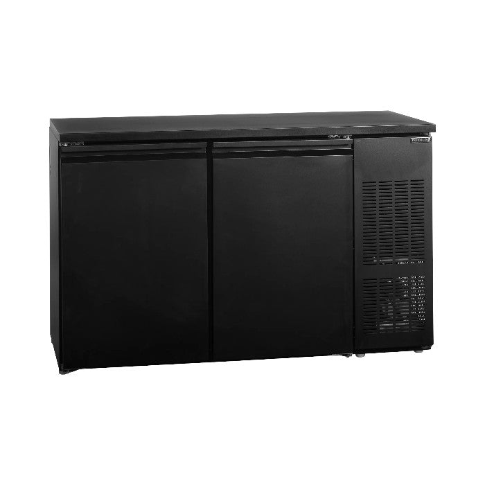 TEFCOLD CKC8 Double Door Keg Cooler – Ventilated Beer Cooler for 20L KEGs, Black Stainless Steel Interior