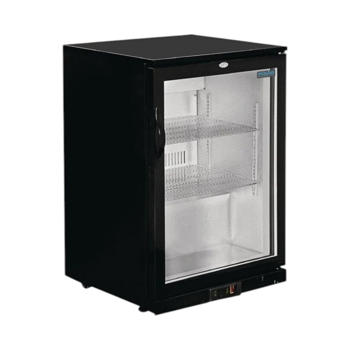 Polar GL001 Single Door Back Bar Cooler – 198L Black Beer Fridge with LED Lighting, Auto Defrost & Lockable Double-Glazed Door