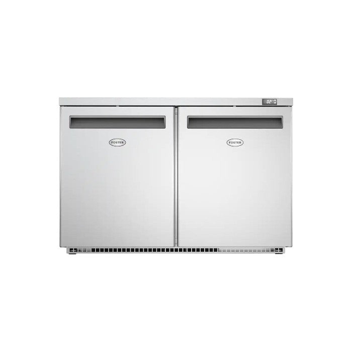 Foster HR360/13-117 Double Door Undercounter Cabinet Refrigerator, 360L, Stainless Steel, Front Breathing, Digital Display, 6 Shelves