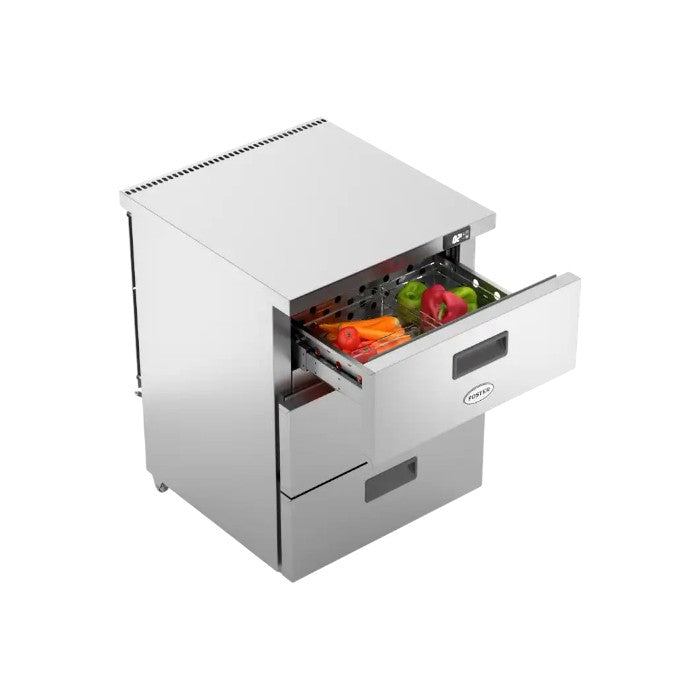 Foster HR150/3D/13-106 3 Drawer Undercounter Cabinet Refrigerator, 150L – Stainless Steel, Front Breathing, Digital Control