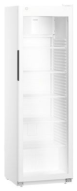Liebherr MRFVC 4011 White Glass Single Door Display Fridge – 400L, Forced Air Cooling, Self-Closing Door, Lockable, 6 Adjustable Shelves