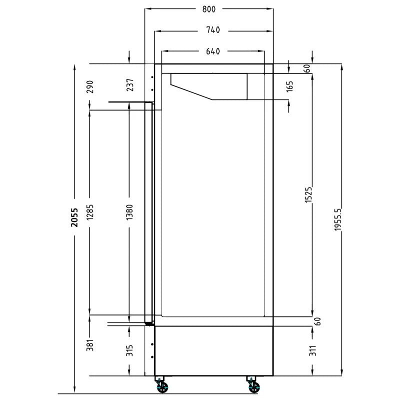 Tefcold LGC2500 Single Glass Door Display Fridge – White, 496L, LED Illuminated, Adjustable Shelves