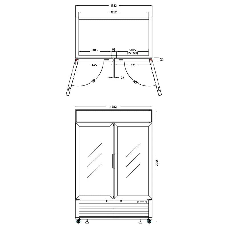 Tefcold LGC5000 Double Door Upright Gastronorm Fridge 940L Stainless Steel