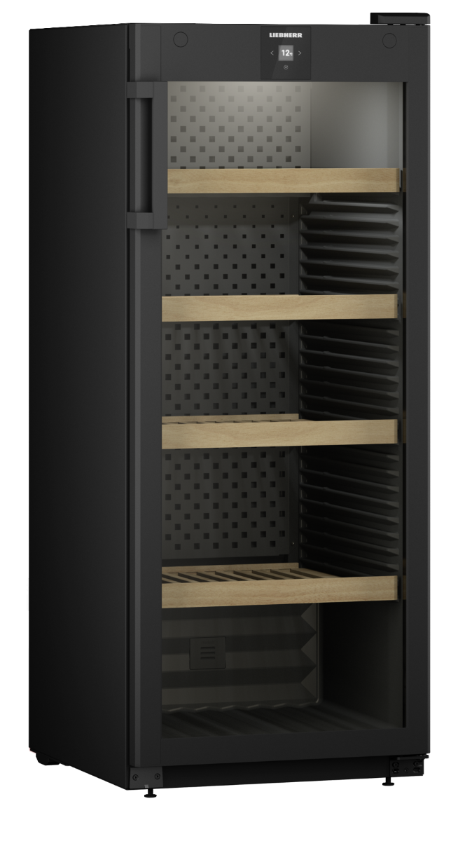 Liebherr WPbl 4601 Upright Wine Storage Fridge, 166 Bottle Capacity, Black Finish, Precision Temperature Control