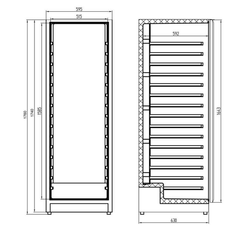 Tefcold TFW375 Wine Cooler – Large Capacity, Adjustable Wooden Shelves, Fan-Assisted Cooling, LED Lighting, Black