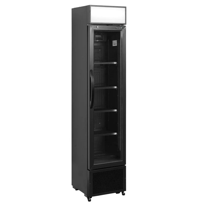 Tefcold FSC175H Slimline Black Glass Door Merchandiser – 114L, Fully Automatic, LED Lighting