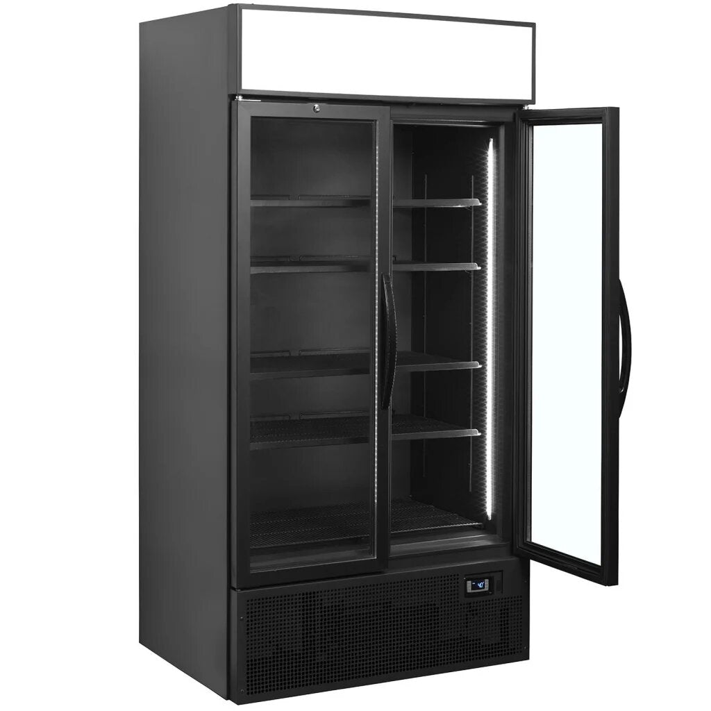 Tefcold FSC1000H Double Glass Door Bottle Cooler Fridge 524L Black