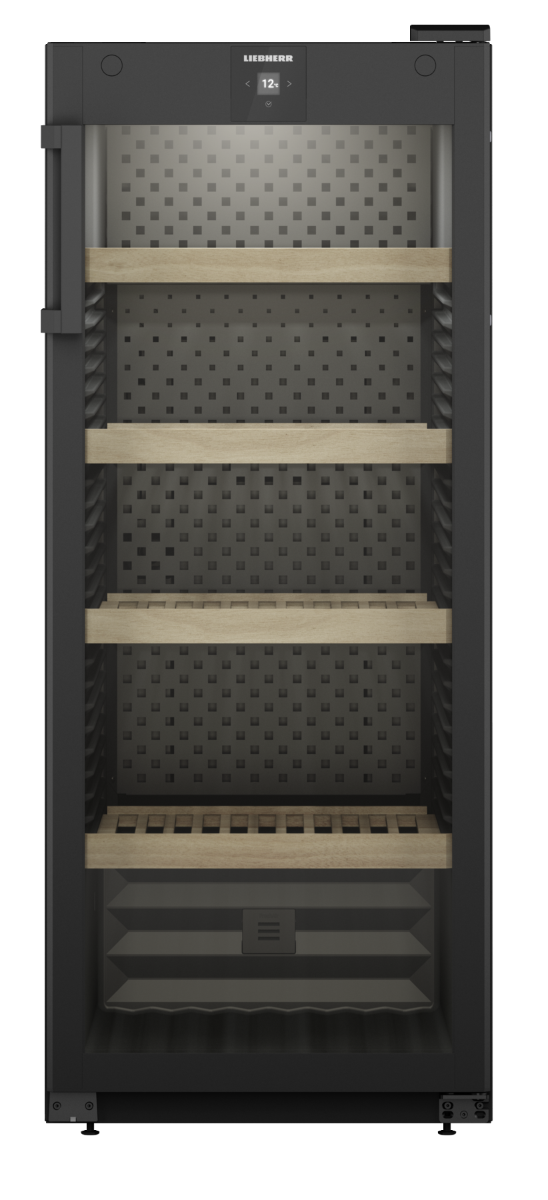 Liebherr WPbl 4601 Upright Wine Storage Fridge, 166 Bottle Capacity, Black Finish, Precision Temperature Control