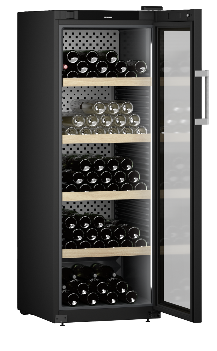 Liebherr WPbli 5031 Upright Wine Fridge, 196 Bottle Capacity, Black, +5°C to +20°C