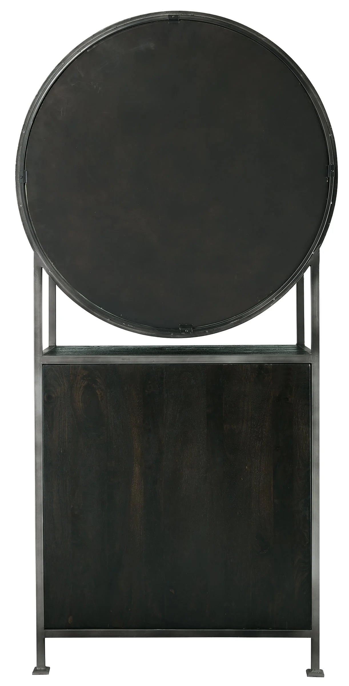 Rob Roy Aged Mocha Bar Cabinet with Wine & Glass Storage | Hardwood & Metal Frame