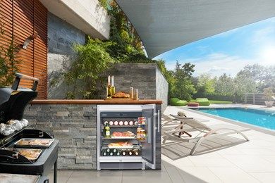 Liebherr OKES 1750 Stainless Steel Outdoor Undercounter Refrigerator, 109 Litres, Digital Temperature Control, Lockable Door