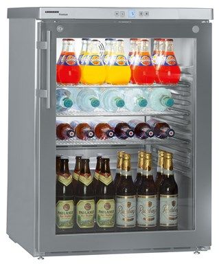 Liebherr FKUV1663 Stainless Steel Glass Single Door Undercounter Fridge, 141L, Forced-Air Cooling, Digital Temperature Display