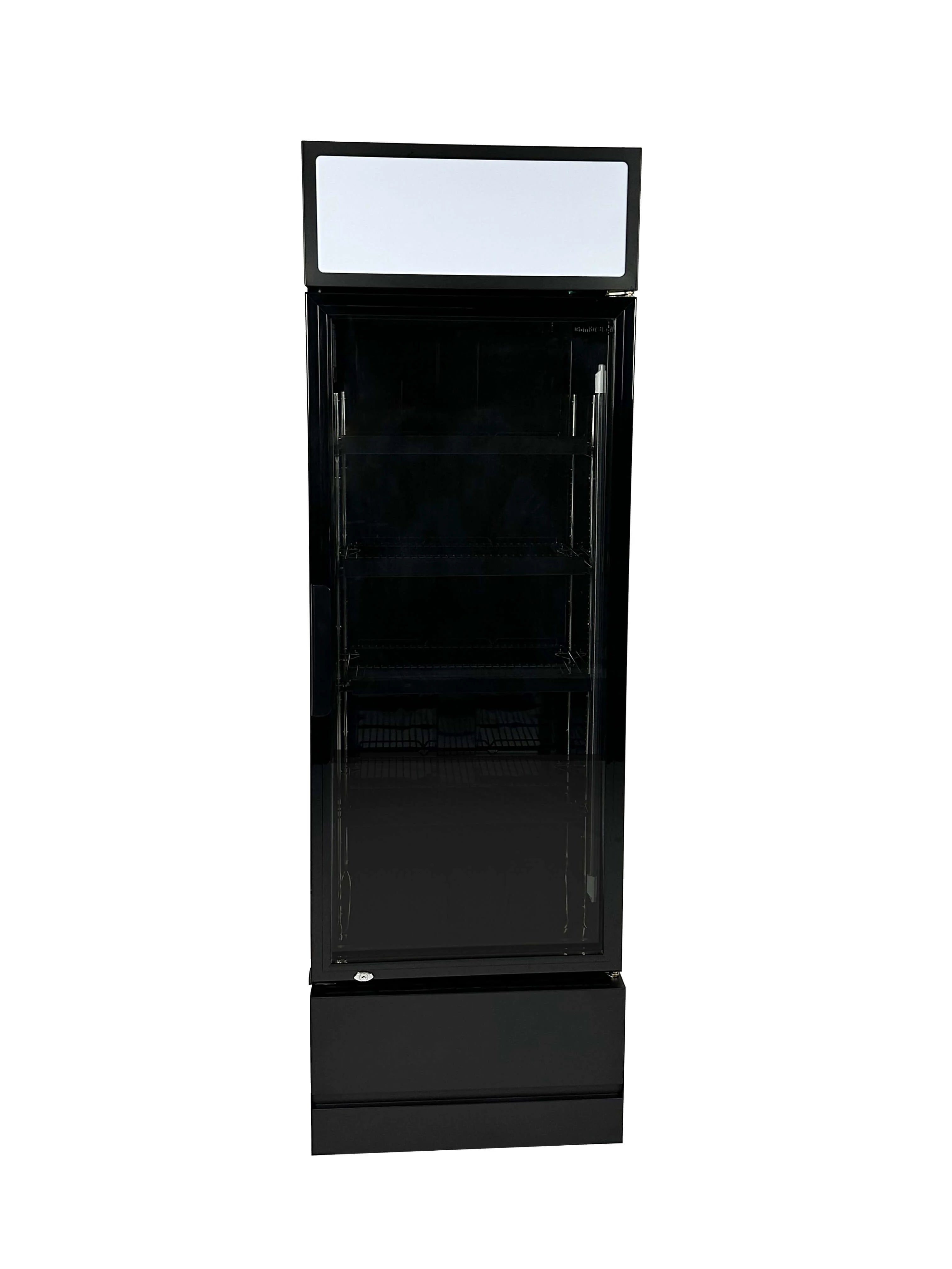 Combisteel Single Hinged Glass Door Bottle Fridge Merchandiser 360L | Black, LED Lighting & Fan-Assisted Cooling