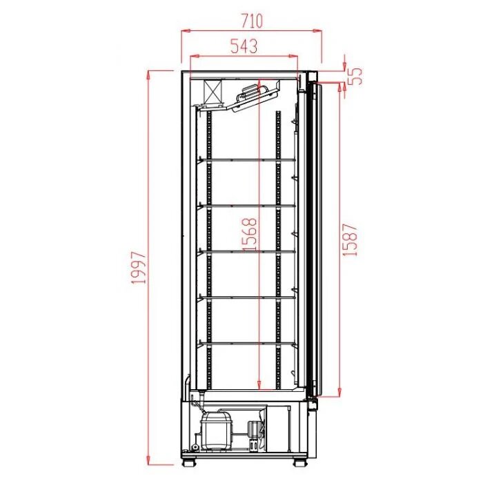 Combisteel Triple Glass Door Display Freezer 1450L, White