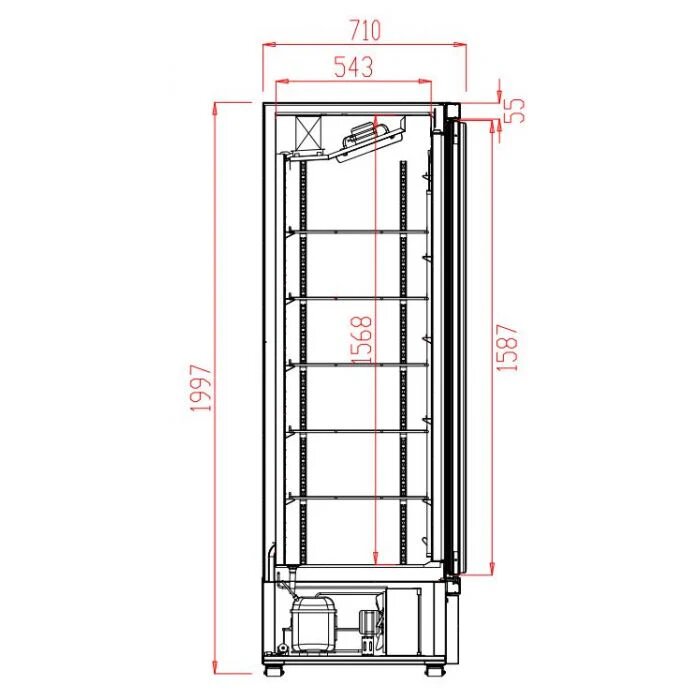 Combisteel Triple Glass Door Display Fridge Merchandiser 1530L, Black