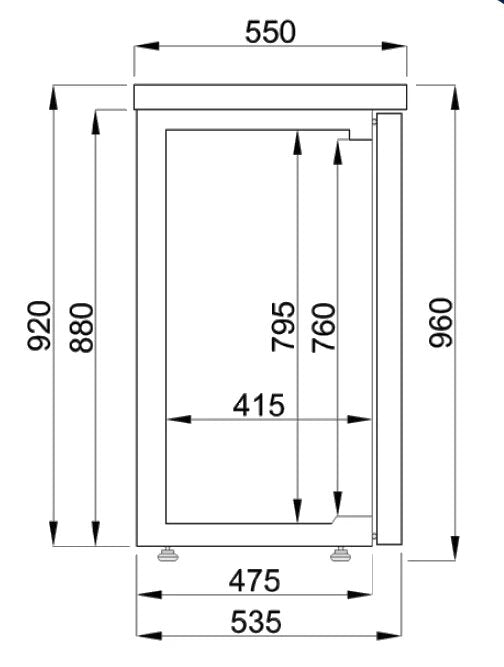 Combisteel 7489.5275 Triple Door Bar Cooler – Black, 500L, Ventilated Cooling, Pro Line
