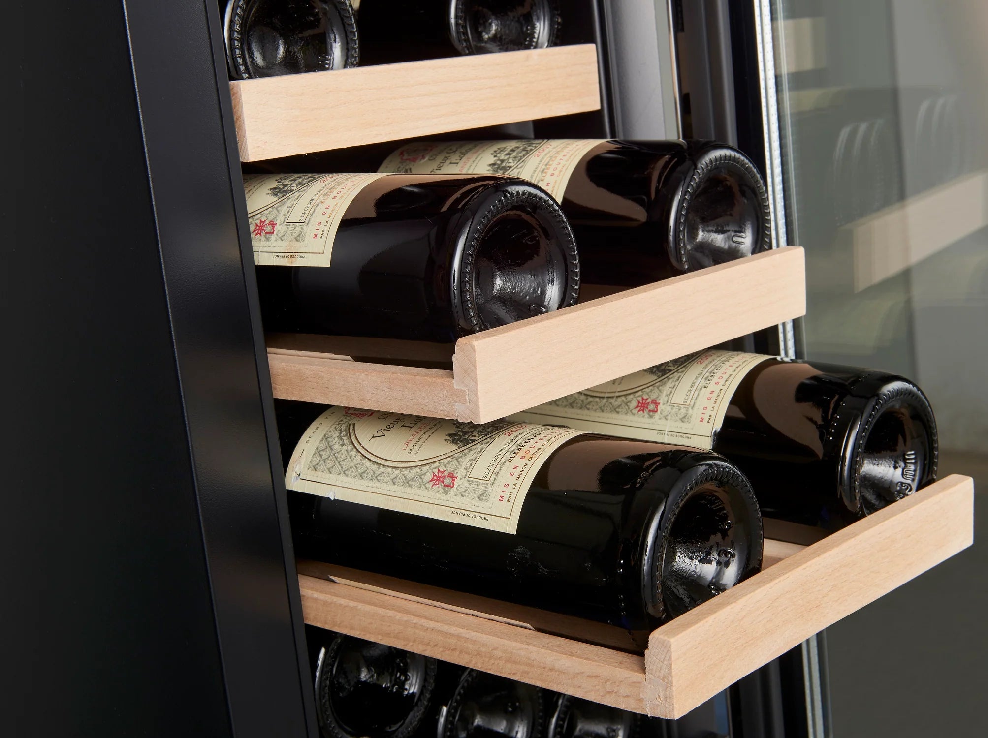 Combisteel 50L Single Zone Wine Cooler – Ventilated LED Display Fridge for 20 Bottles, Black, Reversible Door