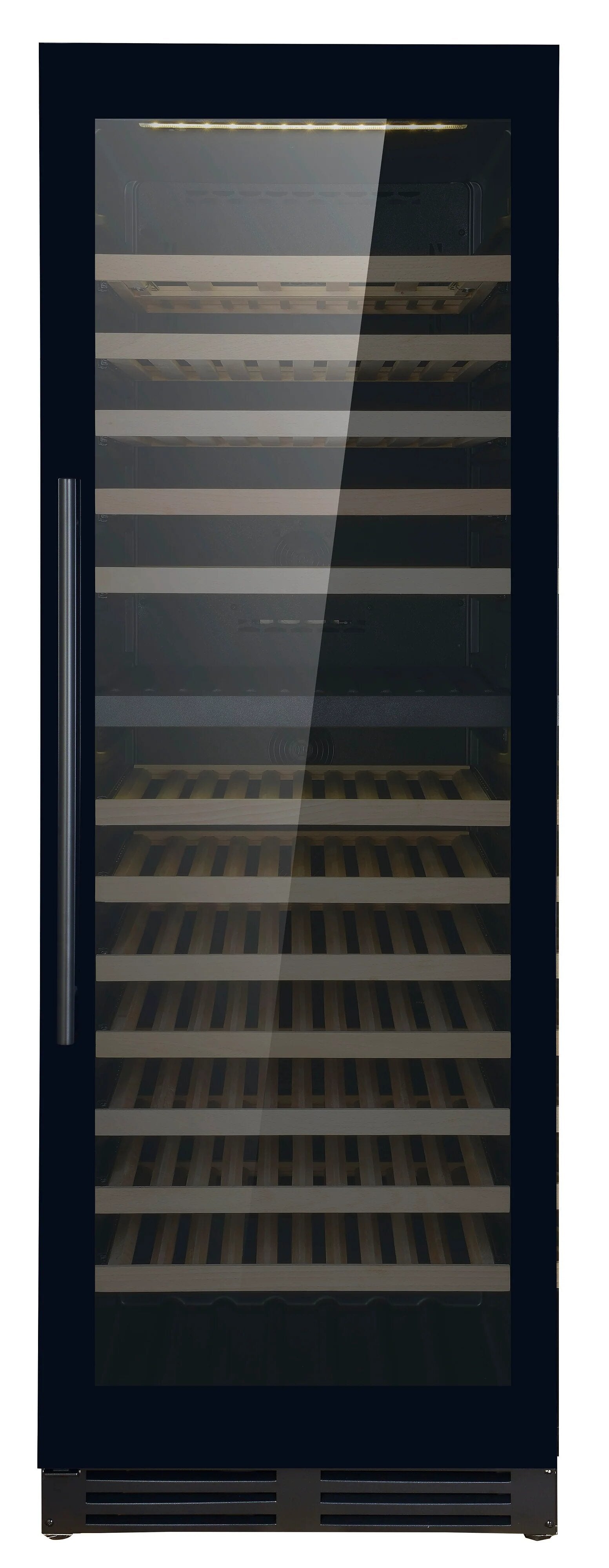 Combisteel 379L Dual Zone Wine Cooler – 165 Bottles, Black Laminated Exterior, Frameless Glass Door, Adjustable Wooden Shelves