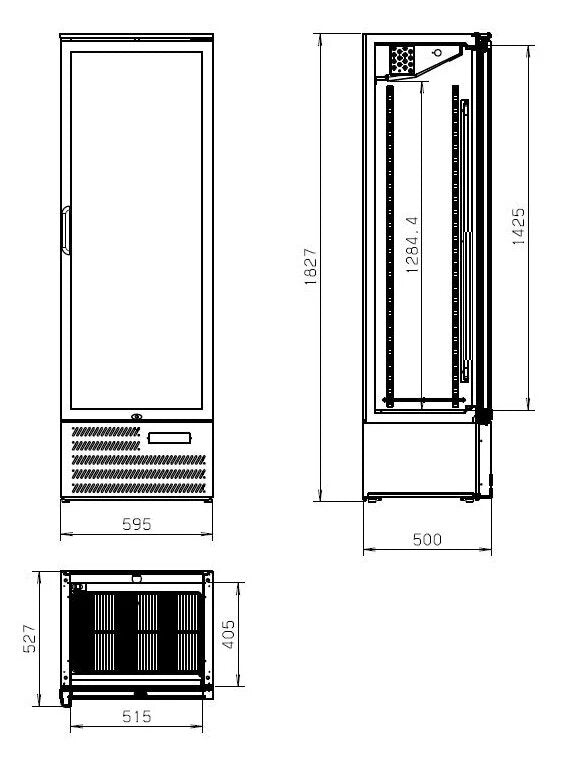 Combisteel Backbar Cooler High MVC-458 – 458L Ventilated Black Stainless Steel Refrigerated Display with LED Lighting and Lockable Doors