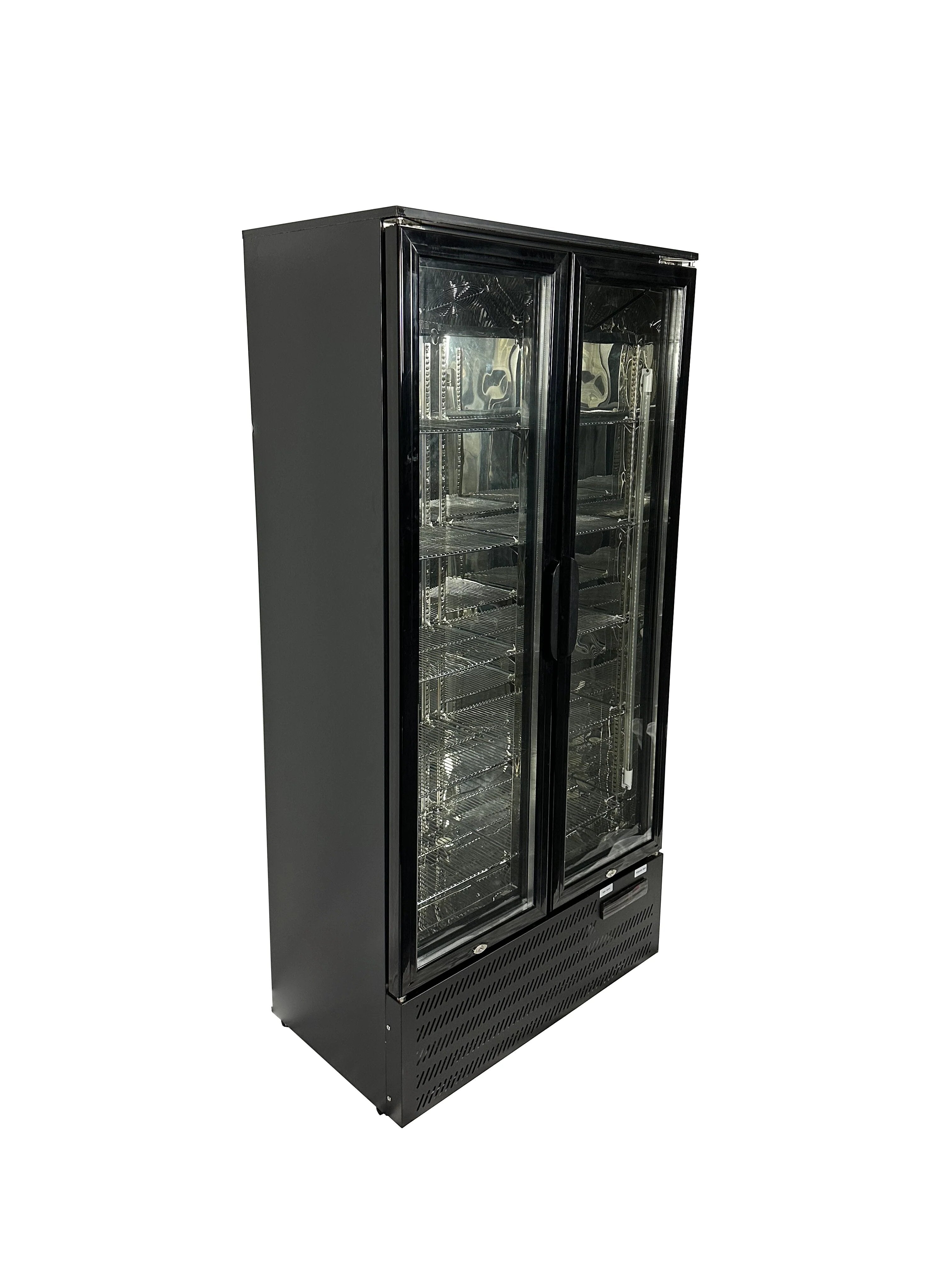 Combisteel Backbar Cooler High MVC-458 – 458L Ventilated Black Stainless Steel Refrigerated Display with LED Lighting and Lockable Doors