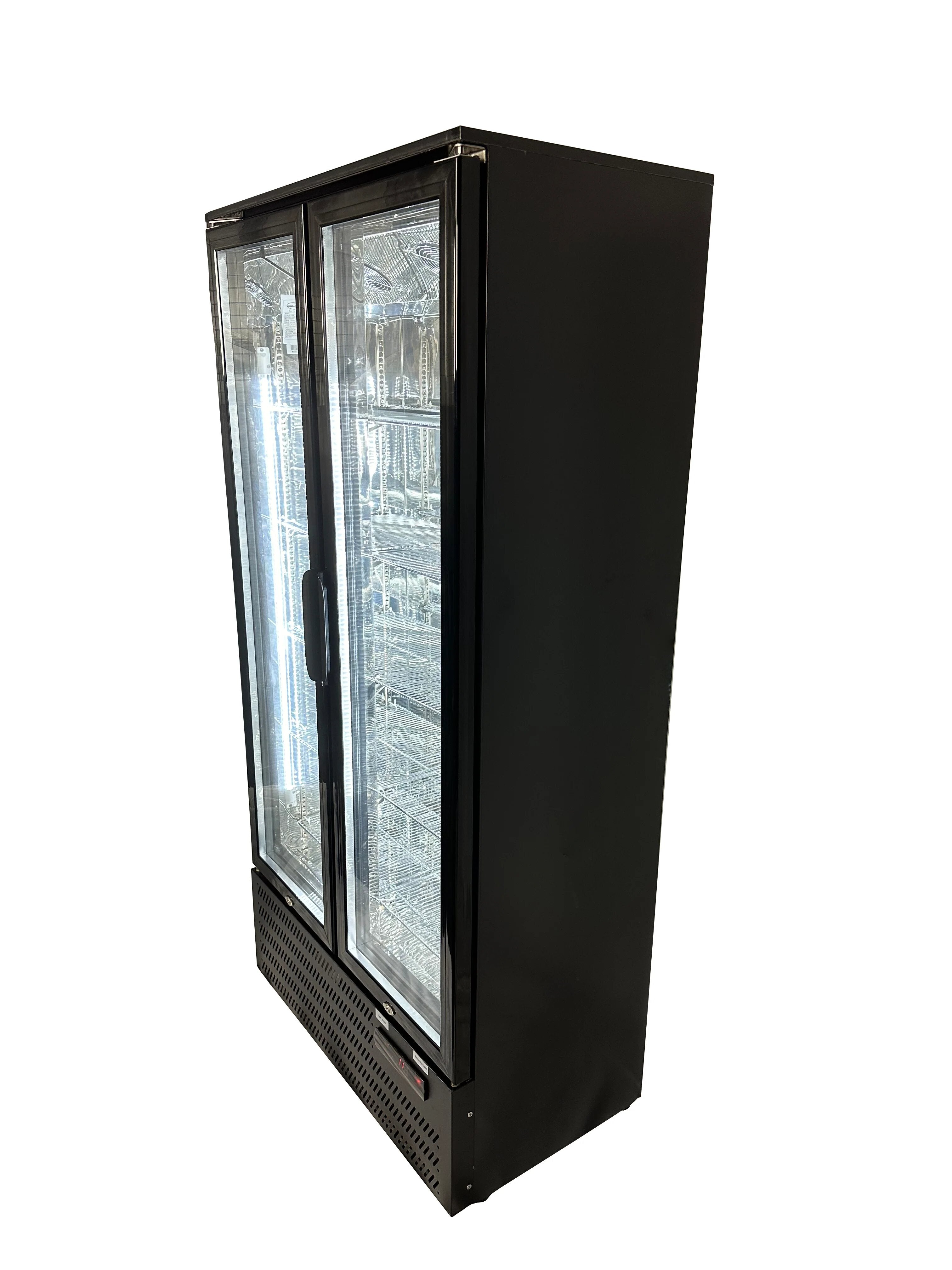 Combisteel Backbar Cooler High MVC-458 – 458L Ventilated Black Stainless Steel Refrigerated Display with LED Lighting and Lockable Doors