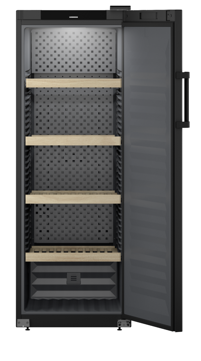 Liebherr WSbl 5001 Upright Wine Fridge – 196 Bottle Capacity, Beech Wood Shelves, Touch Display, Black