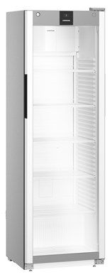 Liebherr MRFVD 4011 Glass Single Door Display Fridge, Grey Commercial Beverage Refrigerator, 400L Capacity
