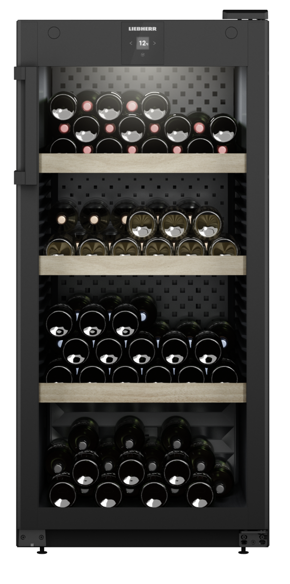 Liebherr WPbl 4201 Upright Wine Fridge – 141 Bottle Capacity, Black Finish