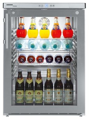 Liebherr FKUV1663 Stainless Steel Glass Single Door Undercounter Fridge, 141L, Forced-Air Cooling, Digital Temperature Display