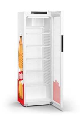 Liebherr MRFVC 4011 White Glass Single Door Display Fridge – 400L, Forced Air Cooling, Self-Closing Door, Lockable, 6 Adjustable Shelves