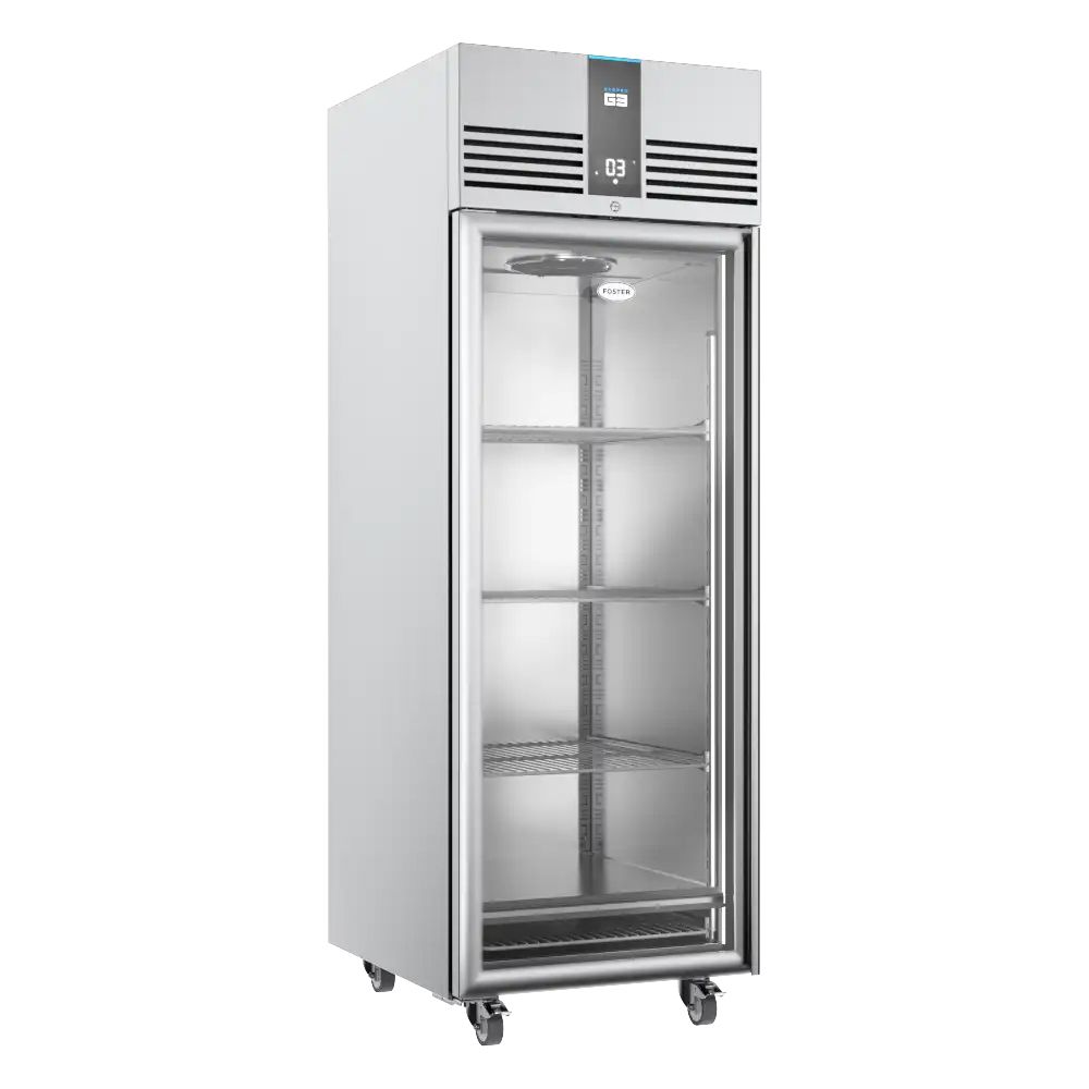 Foster EP700G/41-438 EcoPro G3 Single Glass Door Upright Refrigerator, 600L, Energy Efficient LED, Stainless Steel