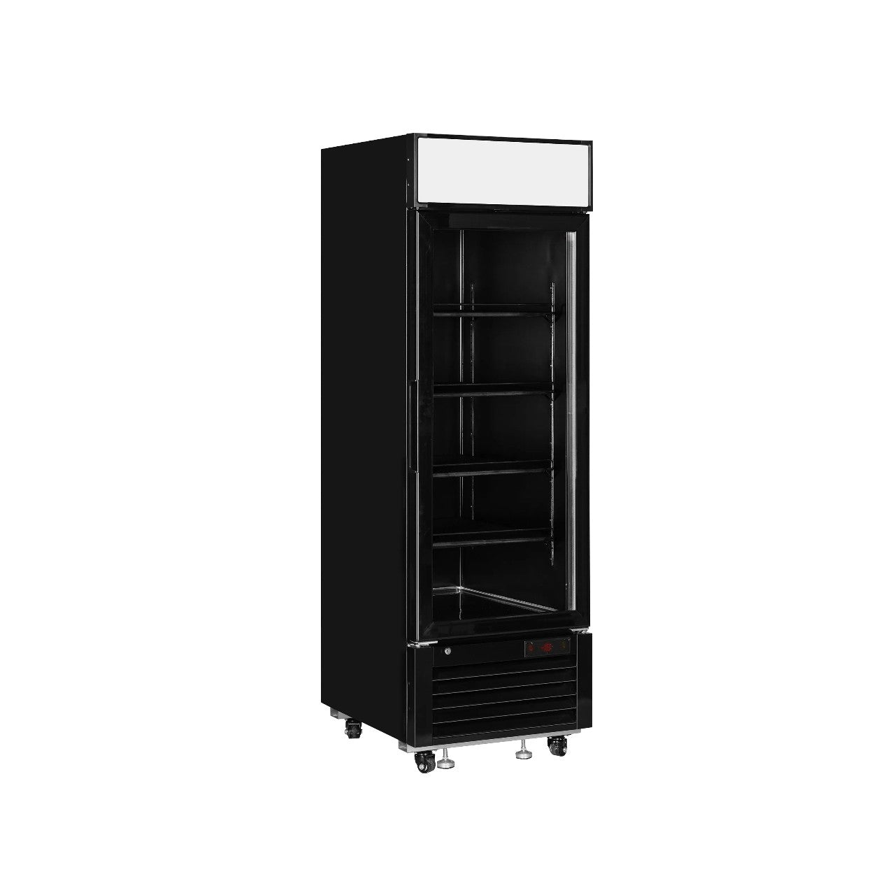 TEFCOLD LGF2500 Black Glass Door Display Freezer – 405L Upright Commercial Freezer with LED Lighting, Heated Glass, and Automatic Defrost