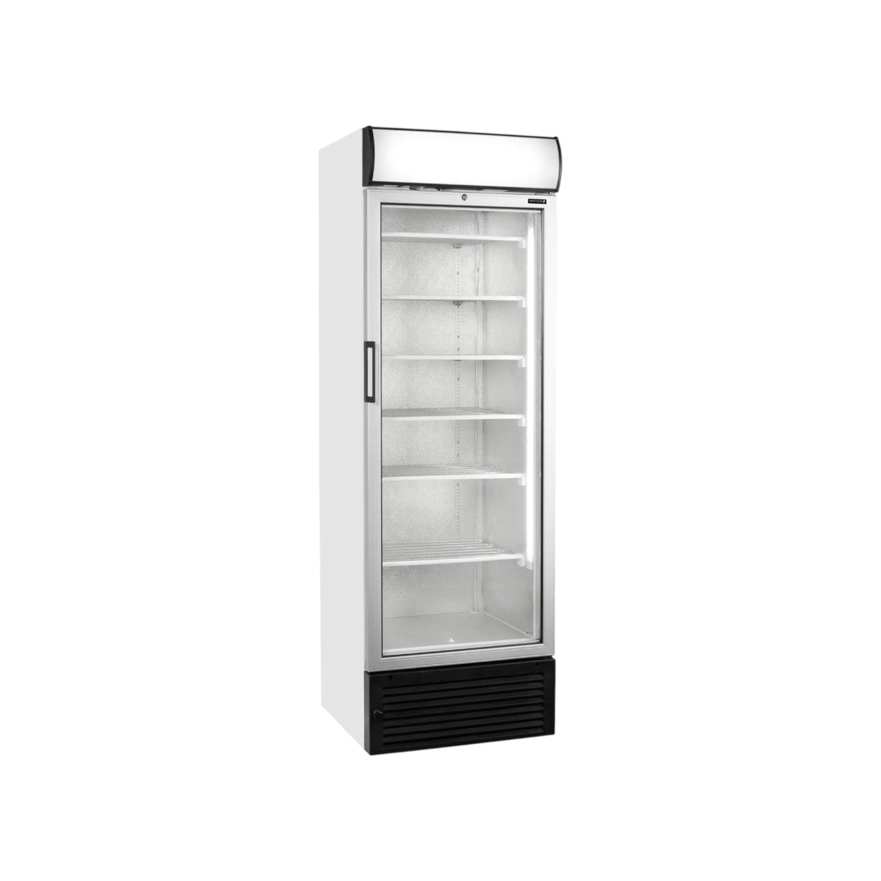 Glass Door Display Freezer UFG1450GCP – 480L Commercial Upright Freezer, Fan-Assisted Cooling, LED Lighting, Anti-Mist Glass, White Finish