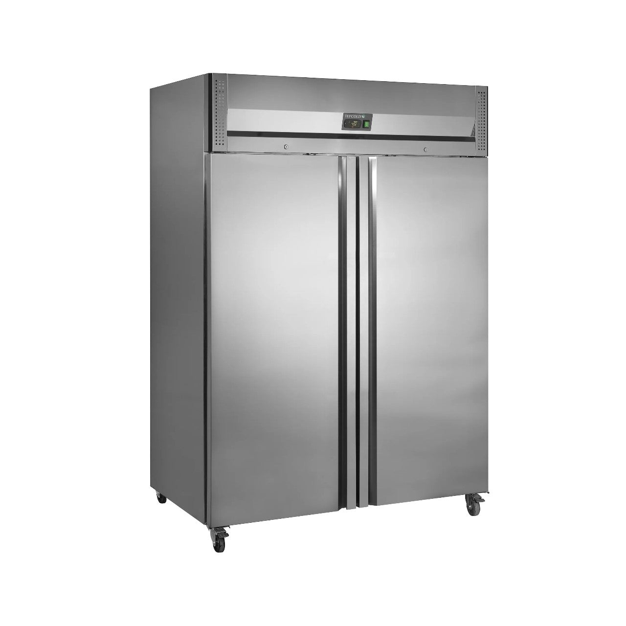Gastronorm Upright Freezer RF1420X1 – SS304 Stainless Steel, 2 Solid Self-Closing Doors, Ventilated Cooling, Adjustable GN2/1 Shelves, Bluetooth & NFC Controller, Commercial Kitchen Freezer, B Energy Class